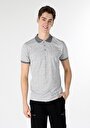 thumb-Regular Fit Polo Yaka  Erkek Gri Kısa Kol Tişört