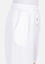 thumb-Regular Fit Orta Bel Cepli Kadın Beyaz Şort