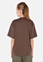 thumb-Regular Fit Yuvarlak Yaka  Kadın Kahverengi Kısa Kol Tişört