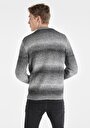 thumb-Regular Fit Yuvarlak Yaka Baskılı Erkek Gri Kazak