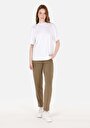thumb-Regular Fit Yuvarlak Yaka  Kadın Beyaz Kısa Kol Tişört