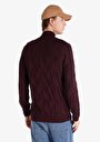 thumb-Slim Fit Turtle Neck Jakarlı Erkek Mor Kazak