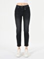 thumb-Slim Fit Orta Bel Düz Paça Kadın Siyah Jean Pantolon