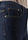 thumb-Super Slim Fit Orta Bel Dar Paça Kadın Koyu İndigo Jean Pantolon