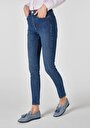 thumb-Super Slim Fit Orta Bel Süper Dar Paça Kadın İndigo Jean Pantolon