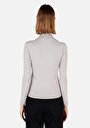 thumb-Slim Fit Balıkçı Yaka  Kadın Gri Kazak
