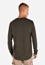thumb-Regular Fit Yuvarlak Yaka Düz Erkek Yeşil Uzun Kol Tişört