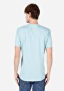 thumb-Comfort Fit Yuvarlak Yaka Düz Erkek Turkuaz Kısa Kol Tişört