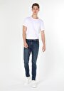 thumb-Slim Fit Düşük Bel Dar Paça Erkek Koyu İndigo Jean Pantolon