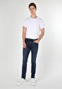 thumb-Slim Fit Düşük Bel Dar Paça Erkek Koyu İndigo Jean Pantolon