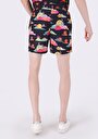 thumb-Slim Fit Baskılı Erkek Çok Renkli Deniz Şortu