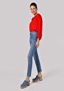 thumb-Slim Fit Orta Bel Düz Paça Kadın Denim Jean Pantolon
