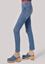 thumb-Slim Fit Orta Bel Düz Paça Kadın Denim Jean Pantolon