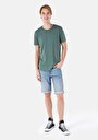 thumb-Regular Fit Yuvarlak Yaka Düz Cepsiz Erkek Yeşil Kısa Kol Tişört