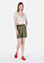 thumb-Slim Fit Düşük Bel  Kadın Yeşil Şort