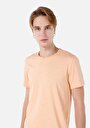 thumb-Regular Fit Yuvarlak Yaka Düz Erkek Turuncu Kısa Kol Tişört