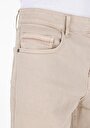 thumb-Regular Fit Düğmeli Orta Bel Düz Erkek Bej Şort