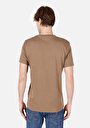 thumb-Regular Fit Yuvarlak Yaka Düz Erkek Kahverengi Kısa Kol Tişört