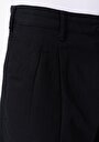 thumb-Wıde Fit Orta Bel Düz Paça Erkek Siyah  Pantolon