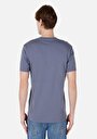 thumb-Regular Fit Yuvarlak Yaka Düz Örme Erkek Mavi Kısa Kol Tişört