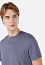 thumb-Regular Fit Yuvarlak Yaka Düz Örme Erkek Mavi Kısa Kol Tişört