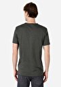 thumb-Regular Fit V Yaka Düz Erkek Yeşil Kısa Kol Tişört