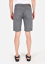 thumb-Regular Fit Orta Bel Düz Erkek Gri Şort