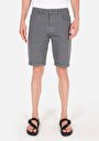 thumb-Regular Fit Orta Bel Düz Erkek Gri Şort