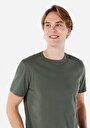 thumb-Regular Fit Yuvarlak Yaka Düz Erkek Yeşil Kısa Kol Tişört Cl1058592