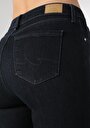 thumb-Skinny Fit Orta Bel Dar Paça Kadın İndigo Jean Pantolon