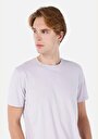 thumb-Regular Fit Yuvarlak Yaka Düz Erkek Mor Kısa Kol Tişört
