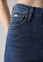 thumb-Skinny Fit Yüksel Bel Dar Paça Fermuarlı Kadın İndigo Jean Pantolon