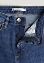 thumb-Skinny Fit Yüksel Bel Dar Paça Fermuarlı Kadın İndigo Jean Pantolon