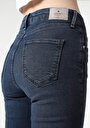 thumb-Skinny Fit Orta Bel Dar Paça Kadın İndigo Jean Pantolon