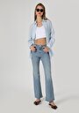 thumb-Regular Fit Orta Bel Bootcut Kadın İndigo Jean Pantolon