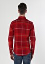 thumb-Slim Fit Shirt Neck Ekoseli Erkek Kirmizi Uzun Kol Gömlek