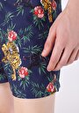 thumb-Regular Fit Baskılı Erkek Çok Renkli Deniz Şortu