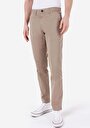 thumb-Regular Fit Orta Bel Düz Paça Erkek Bej  Pantolon