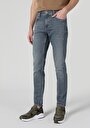 thumb-Slim Fit Düşük Bel Dar Paça Erkek İndigo Jean Pantolon