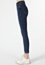 thumb-Skinny Fit Yüksek Bel Dar Paça Kadın İndigo Jean Pantolon