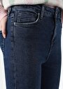 thumb-Skinny Fit Yüksek Bel Dar Paça Kadın İndigo Jean Pantolon