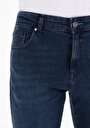 thumb-Slim Fit Düşük Bel Dar Paça Cepli Erkek Koyu İndigo Jean Pantolon