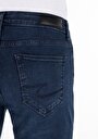 thumb-Slim Fit Düşük Bel Dar Paça Cepli Erkek Koyu İndigo Jean Pantolon