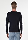 thumb-Slim Fit Yuvarlak Yaka Düz Erkek Lacivert Uzun Kol Tişört