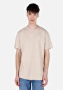 thumb-Comfort Fit Yuvarlak Yaka Düz Erkek Bej Örme Kısa Kol Tişört 