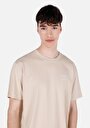thumb-Comfort Fit Yuvarlak Yaka Düz Erkek Bej Örme Kısa Kol Tişört 