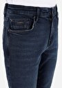 thumb-Slim Fit Düşük Bel Dar Paça Erkek Koyu İndigo Denim Jean Pantolon