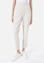 thumb-Regular Fit Orta Bel Düz Kadın Ekru Eşofman Altı