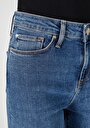 thumb-Slim Fit Orta Bel Düz Paça Kadın Denim Jean Pantolon