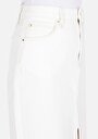 thumb-Slim Fit Düz Fermuarlı Kadın Beyaz Etek